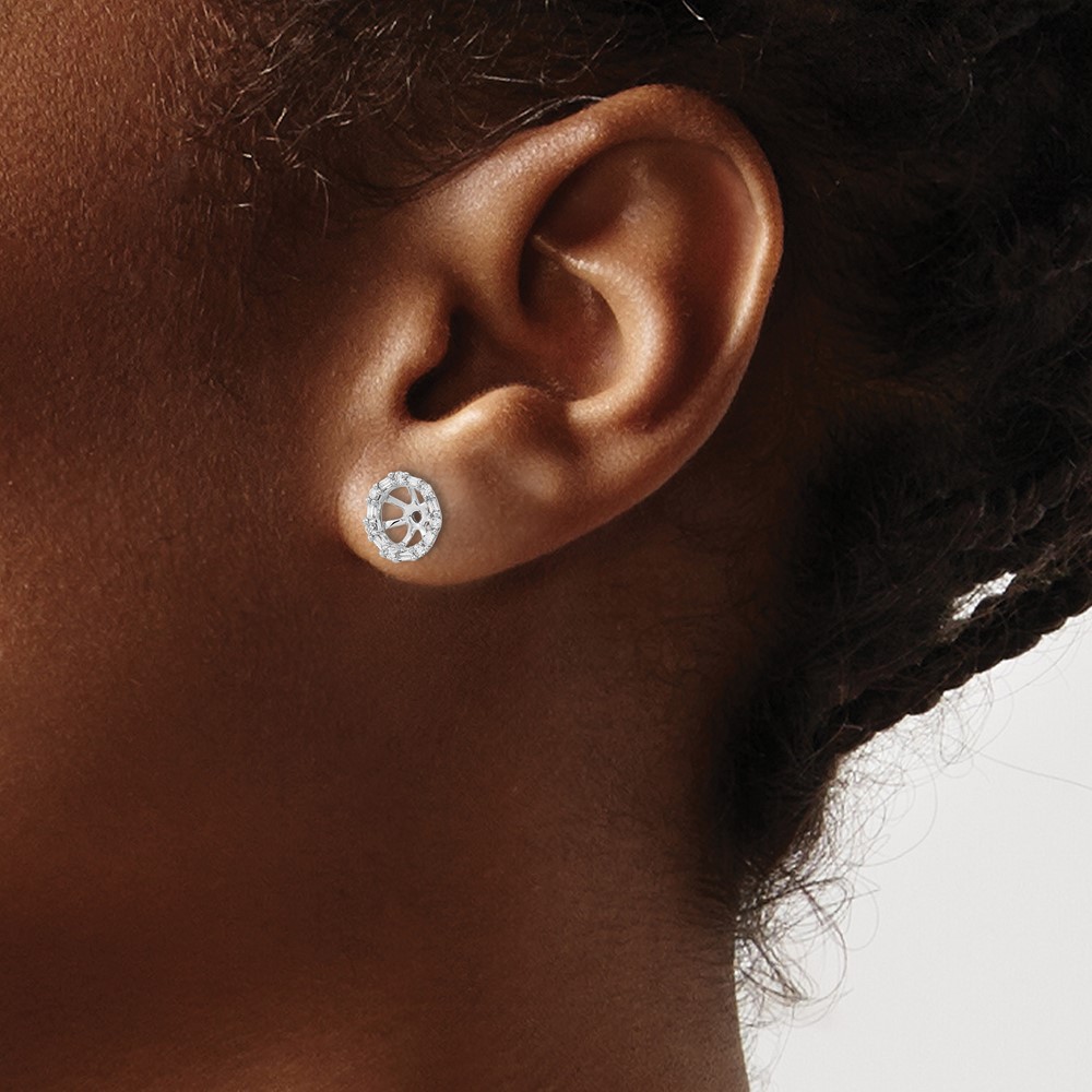 14k White Gold Diamond Earring Jackets (EM8579-020-WA)