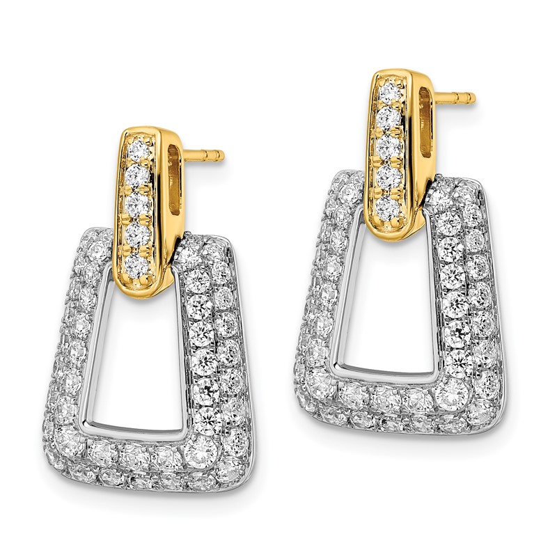 True Origin Two-tone 14k 1 3/4 carat Lab Grown Diamond VS DEF Fancy Dangle Post Earrings