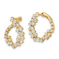 True Origin 14K Yellow Gold 1.50 Carat Lab Grown Diamond VS+ F+ Hoop Complete Earrings view 2