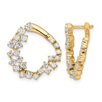 True Origin 14K Yellow Gold 1.50 Carat Lab Grown Diamond VS+ F+ Hoop Complete Earrings view 1