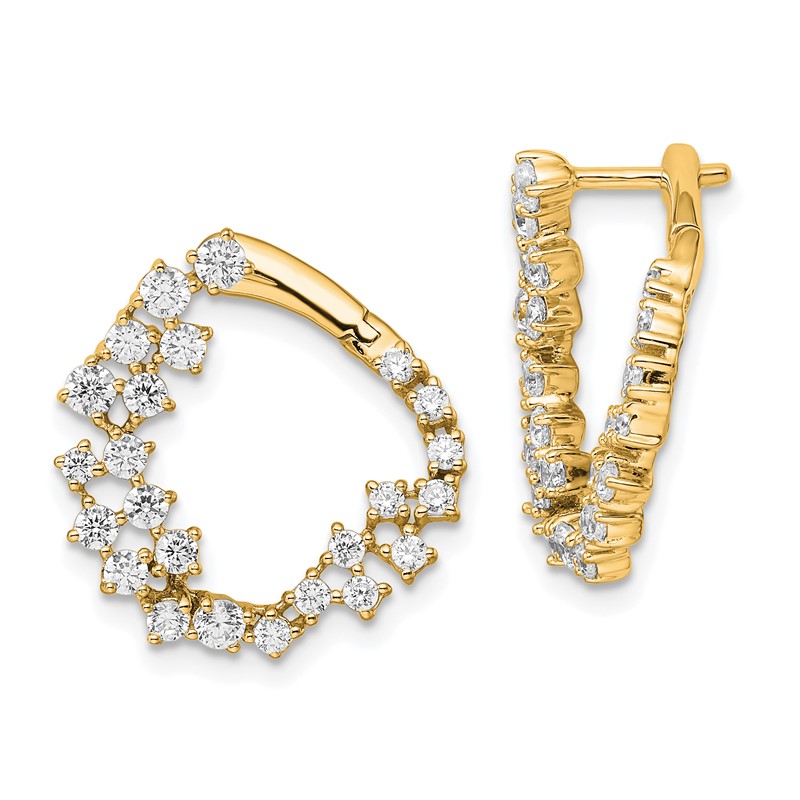 True Origin 14k 1 1/2 carat Lab Grown Diamond VS DEF Fancy Hoop Earrings