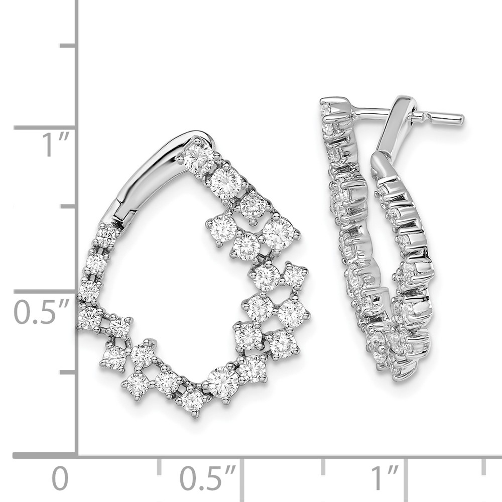 True Origin 14k White Gold 2 carat Lab Grown Diamond VS DEF Fancy Hoop Earrings (EM8612-200-WLD)