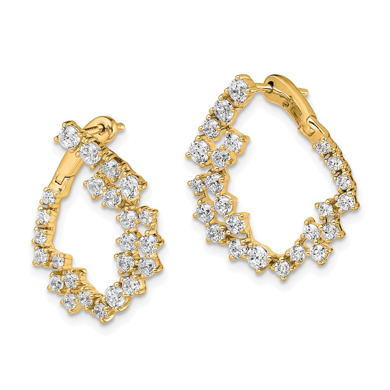 True Origin 14k 2 carat Lab Grown Diamond VS DEF Fancy Hoop Earrings