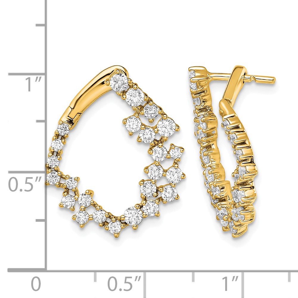 True Origin 14k 2 carat Lab Grown Diamond VS DEF Fancy Hoop Earrings (EM8612-200-YLD)