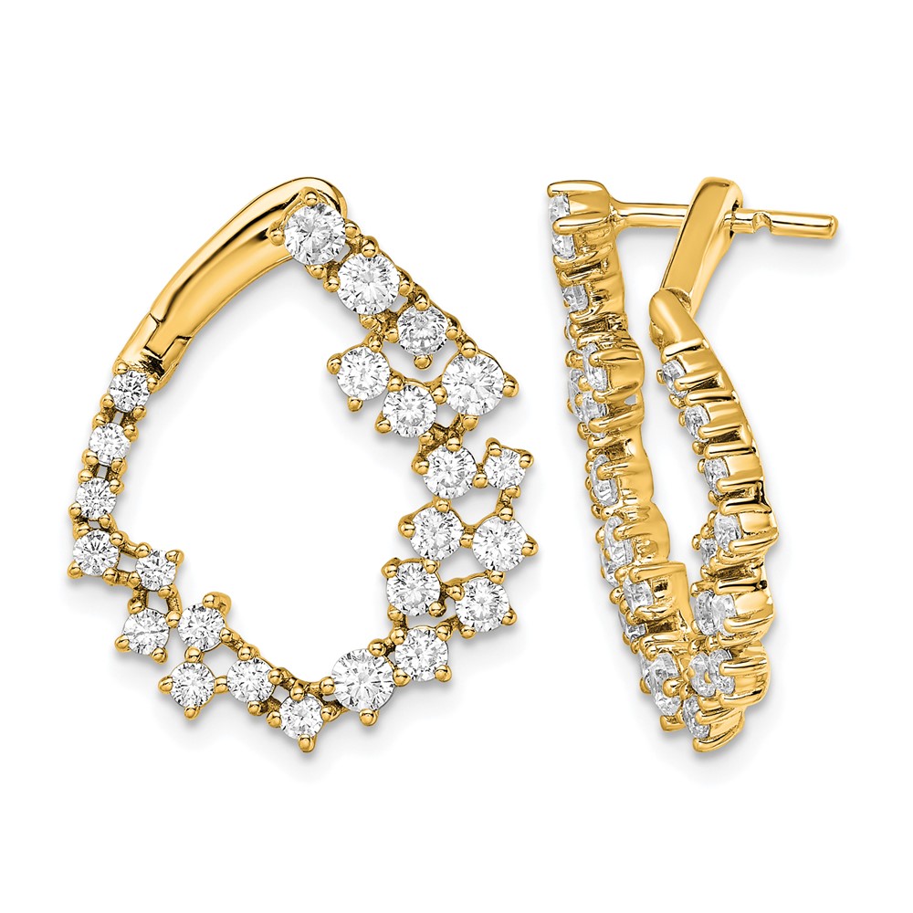 True Origin 14k 2 carat Lab Grown Diamond VS DEF Fancy Hoop Earrings (EM8612-200-YLD)