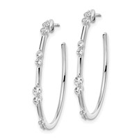 True Origin 14K White Gold 0.62 Carat Lab Grown Diamond VS+ F+ Post Hoop Complete Earrings view 2