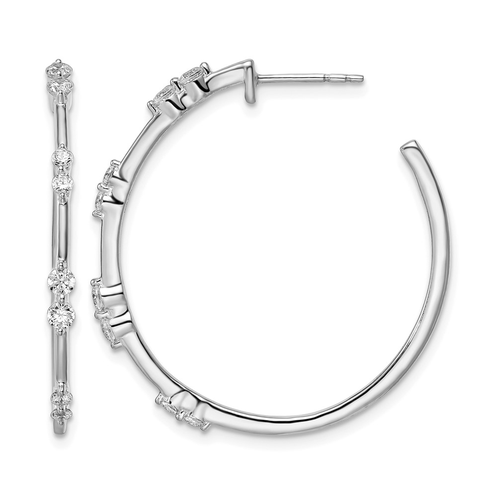 True Origin 14k White Gold 5/8 carat Lab Grown Diamond VS DEF Post Hoop Earrings (EM8613-061-WLD)