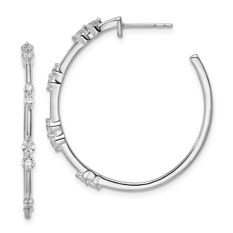 True Origin 14k White Gold 5/8 carat Lab Grown Diamond VS DEF Post Hoop Earrings