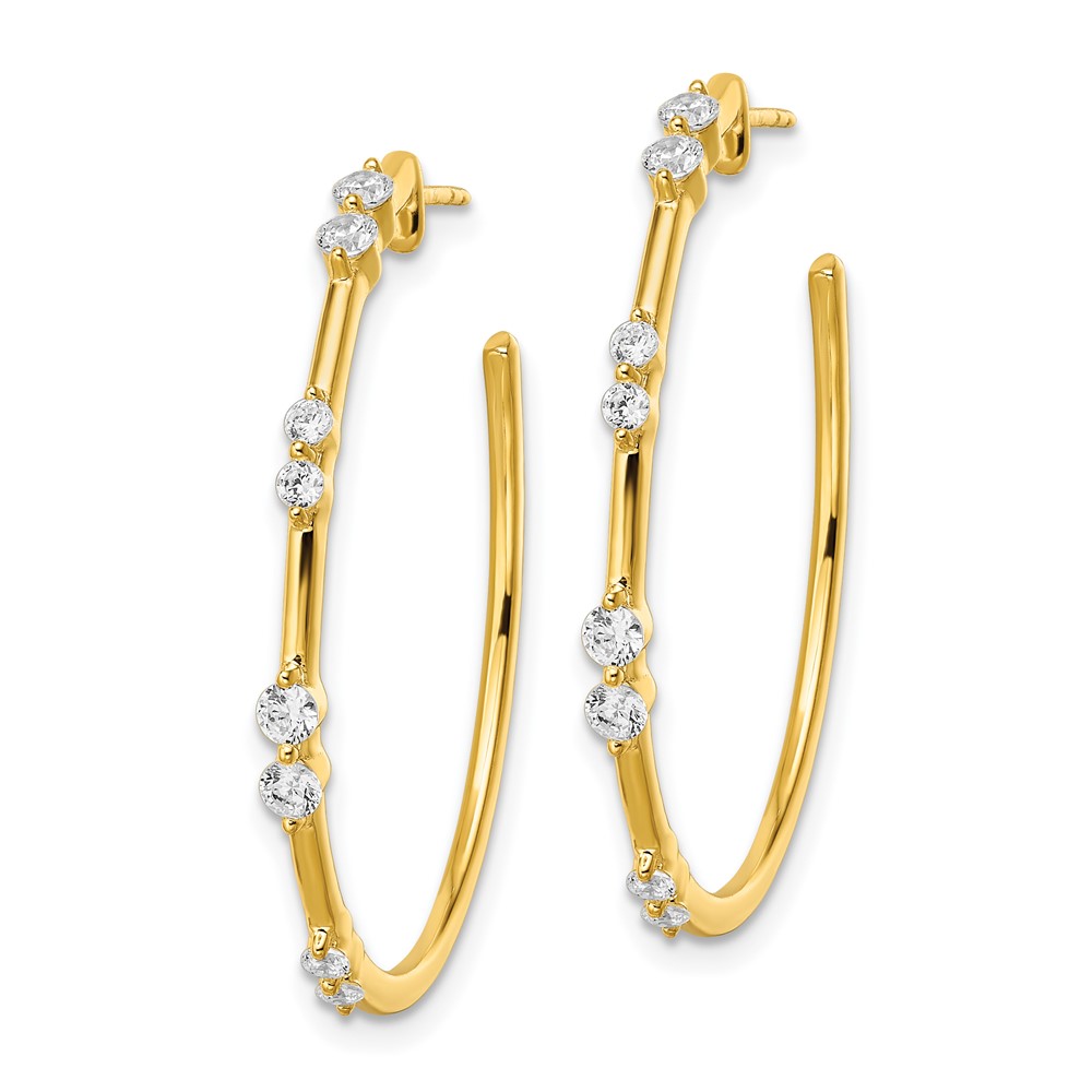 True Origin 14k 5/8 carat Lab Grown Diamond VS DEF Post Hoop Earrings (EM8613-061-YLD)