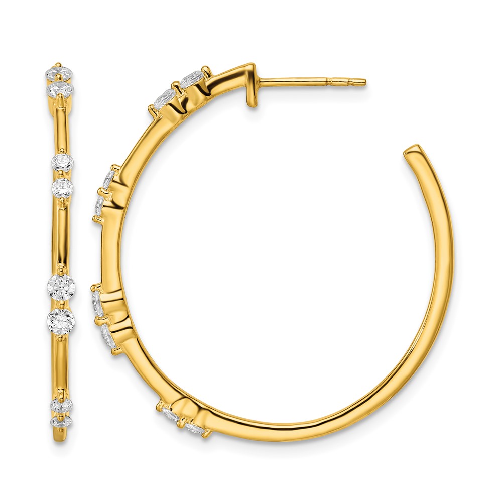 True Origin 14k 5/8 carat Lab Grown Diamond VS DEF Post Hoop Earrings (EM8613-061-YLD)