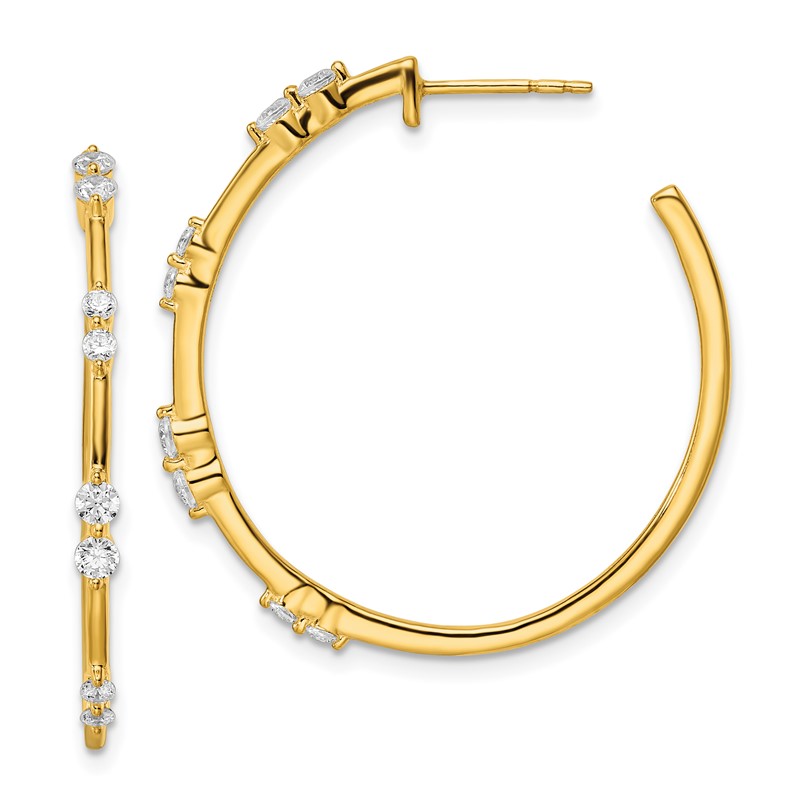 True Origin 14k 5/8 carat Lab Grown Diamond VS DEF Post Hoop Earrings