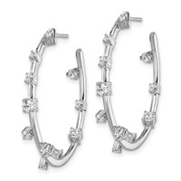 True Origin 14K White Gold 1 Carat Lab Grown Diamond VS+ F+ Post Hoop Complete Earrings view 2