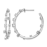 True Origin 14K White Gold 1 Carat Lab Grown Diamond VS+ F+ Post Hoop Complete Earrings view 1
