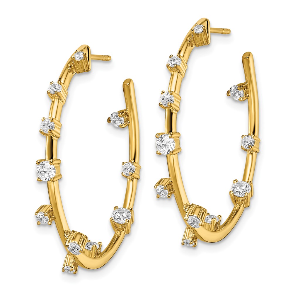 True Origin 14k 1 carat Lab Grown Diamond VS DEF Post Hoop Earrings (EM8614-097-YLD)