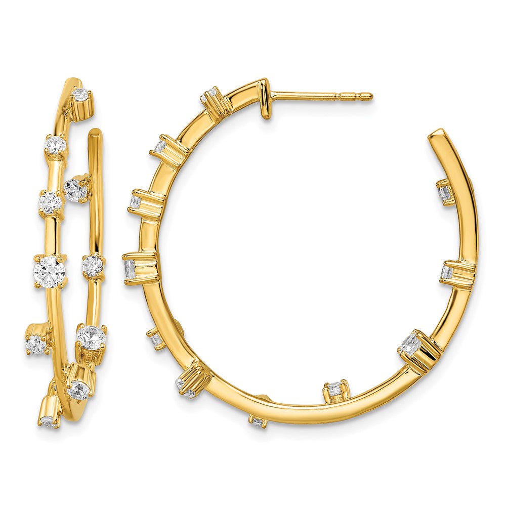 True Origin 14k 1 carat Lab Grown Diamond VS DEF Post Hoop Earrings (EM8614-097-YLD)