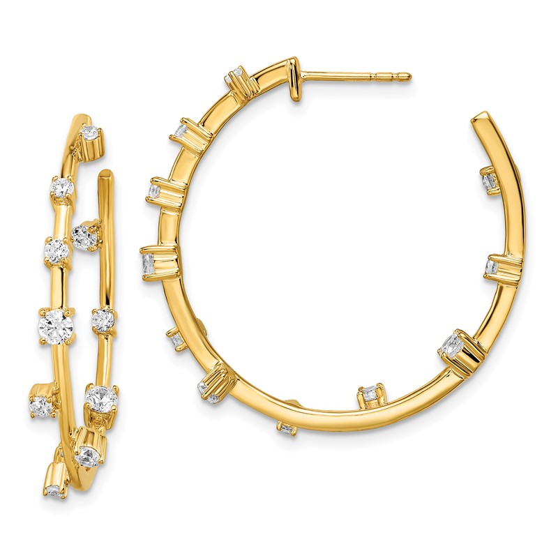 True Origin 14k 1 carat Lab Grown Diamond VS DEF Post Hoop Earrings