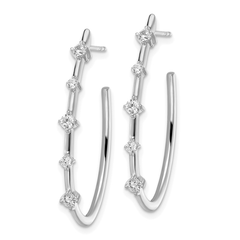 True Origin 14k White Gold 1/2 carat Lab Grown Diamond VS DEF Post Hoop Earrings