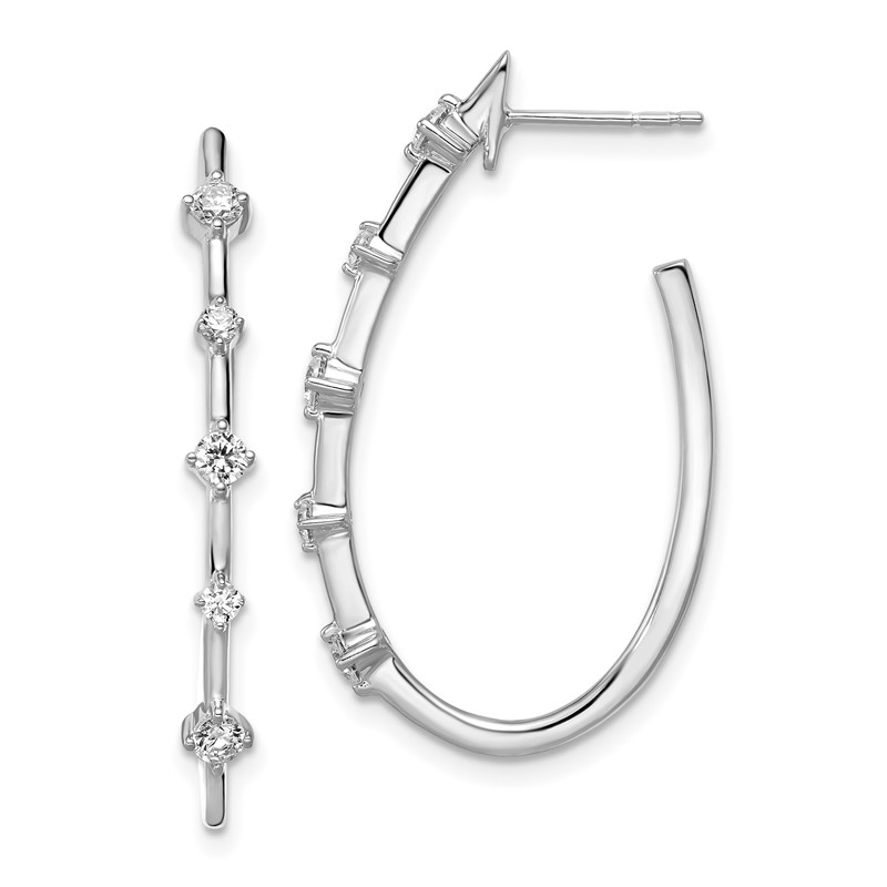 True Origin 14k White Gold 1/2 carat Lab Grown Diamond VS DEF Post Hoop Earrings