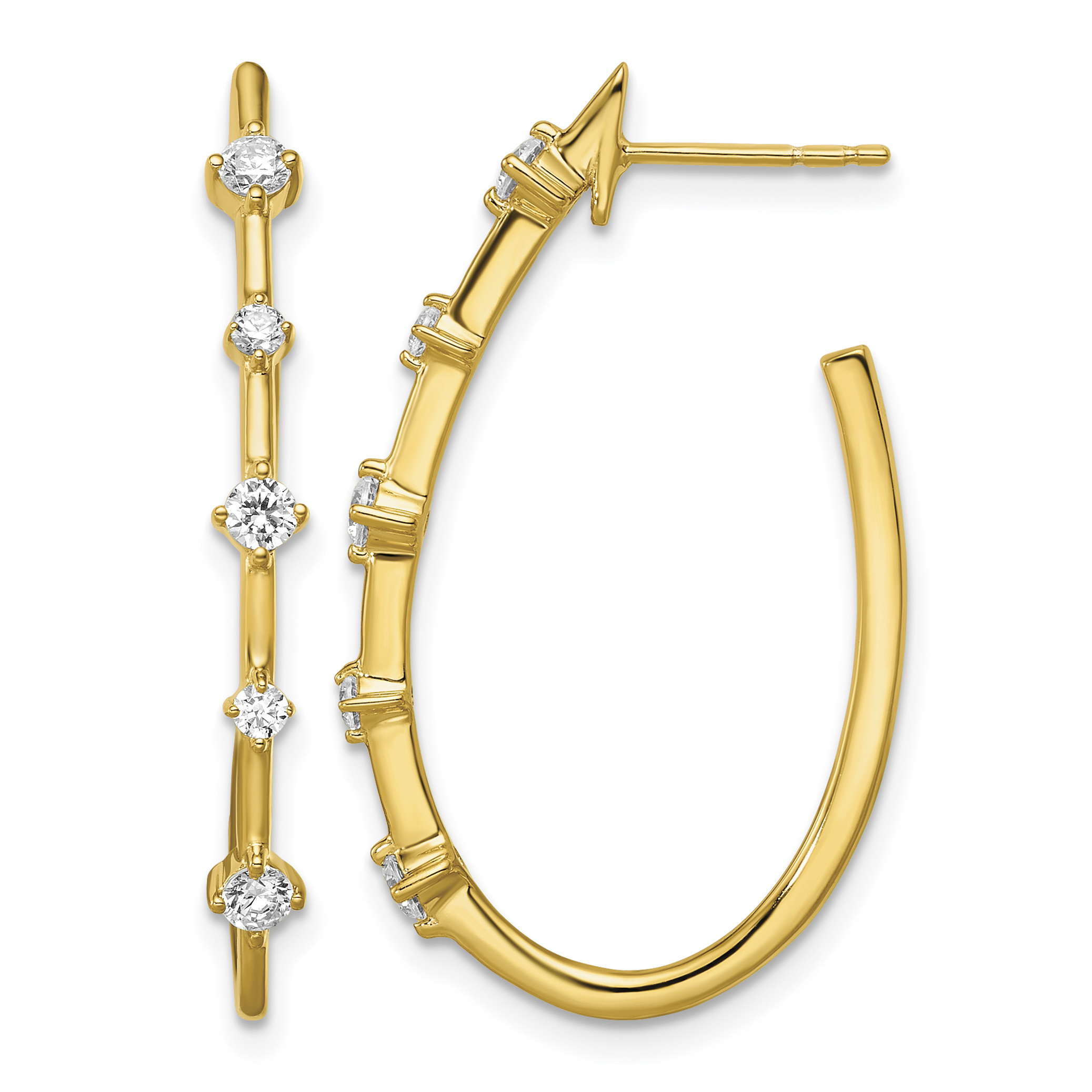 True Origin 14k 1/2 carat Lab Grown Diamond VS DEF Post Hoop Earrings (EM8615-051-YLD)