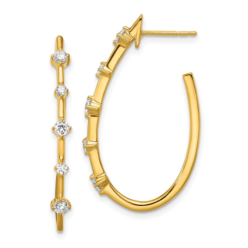 True Origin 14k 1/2 carat Lab Grown Diamond VS DEF Post Hoop Earrings