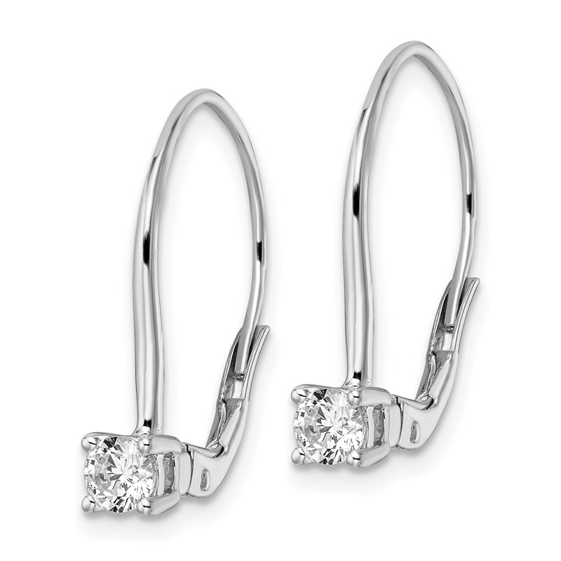 True Origin 14K White Gold 1/2 carat Lab Grown Diamond VS DEF Leverback Solitaire Earrings