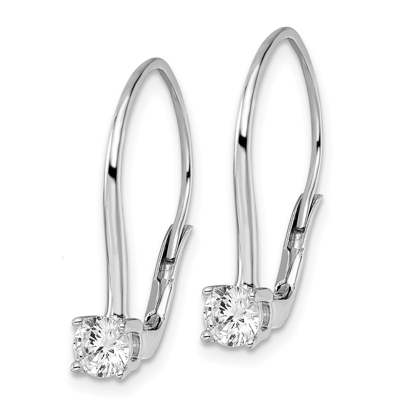 True Origin 14K White Gold 3/4 carat Lab Grown Diamond VS DEF Leverback Solitaire Earrings