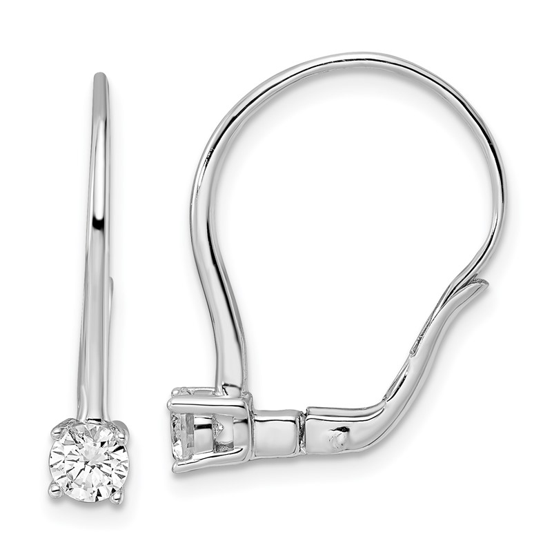 True Origin 14K White Gold 3/4 carat Lab Grown Diamond VS DEF Leverback Solitaire Earrings