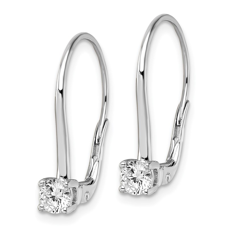 True Origin 14K White Gold 1 carat Lab Grown Diamond VS DEF Leverback Solitaire Earrings