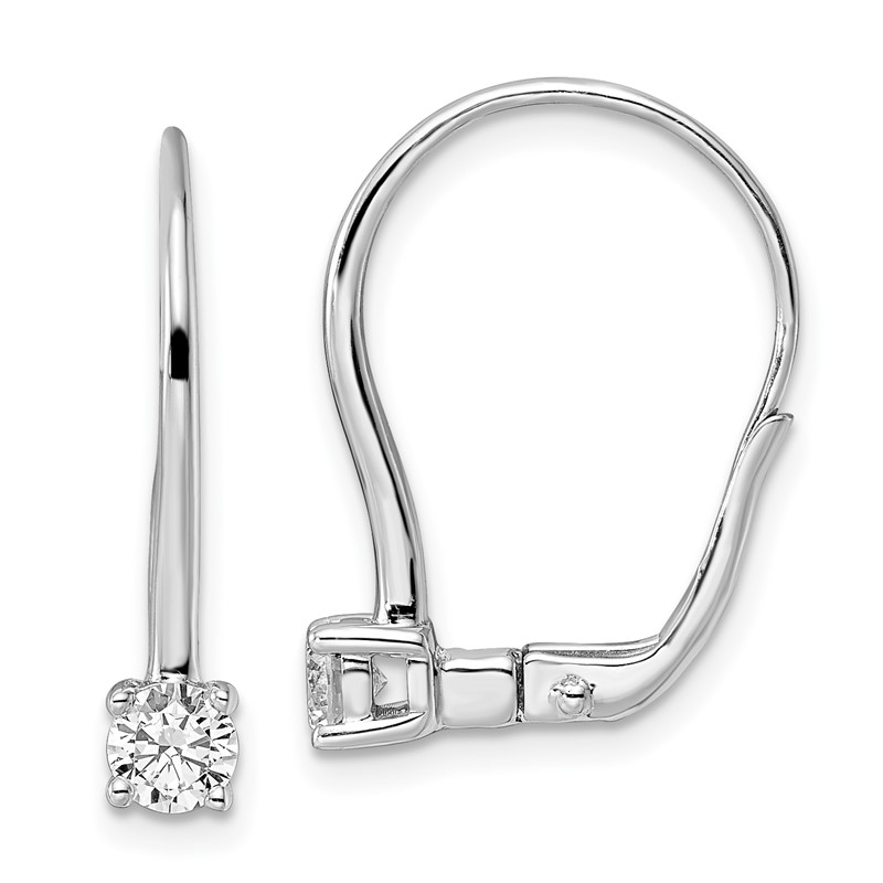 True Origin 14K White Gold 1 carat Lab Grown Diamond VS DEF Leverback Solitaire Earrings