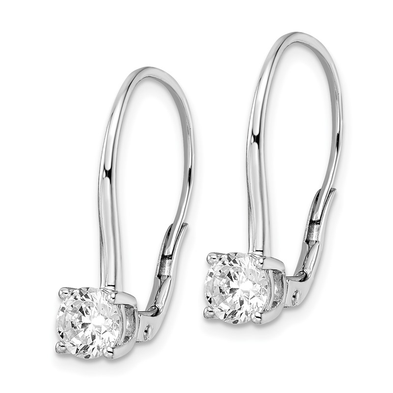 True Origin 14K White Gold 1 1/2 carat Lab Grown Diamond VS DEF Leverback Solitaire Earrings