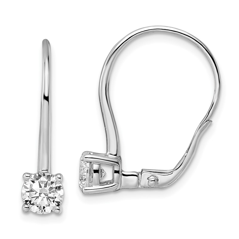 True Origin 14K White Gold 1 1/2 carat Lab Grown Diamond VS DEF Leverback Solitaire Earrings