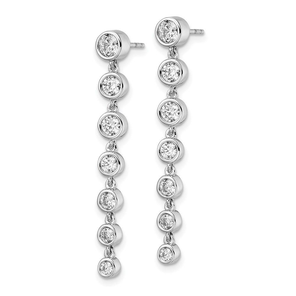 True Origin 14K White Gold 1 1/2 carat Lab Grown Diamond VS DEF Graduated Dangle Post Earring (EM8621-150-WLD)