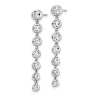 True Origin 14K White Gold 1.50 Carat Lab Grown Diamond VS+ F+ Complete Graduated Dangle Post Earrings view 2