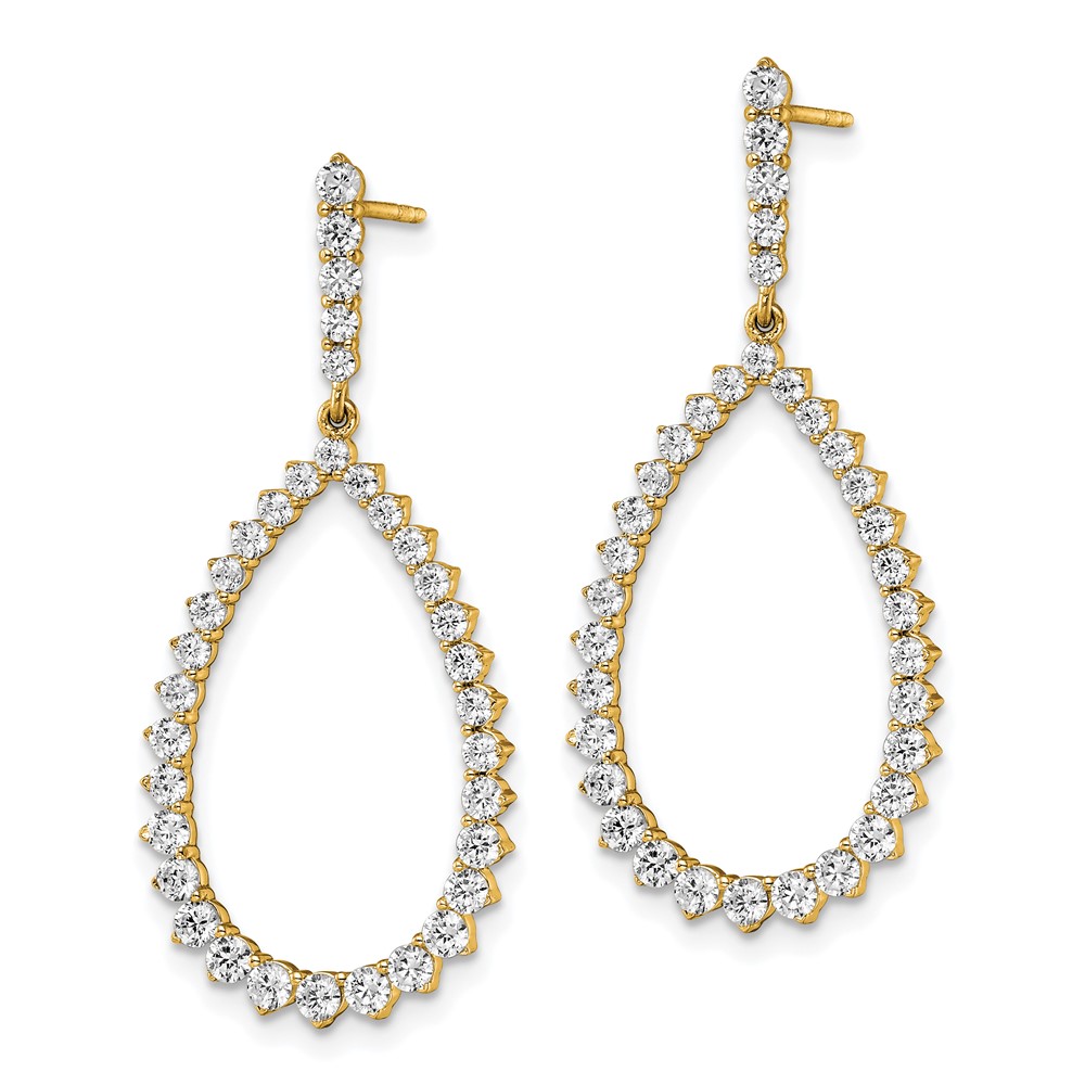 True Origin 14k 1 1/2 carat Lab Grown Diamond VS DEF Fancy Dangle Hoop Earrings (EM8622-150-YLD)