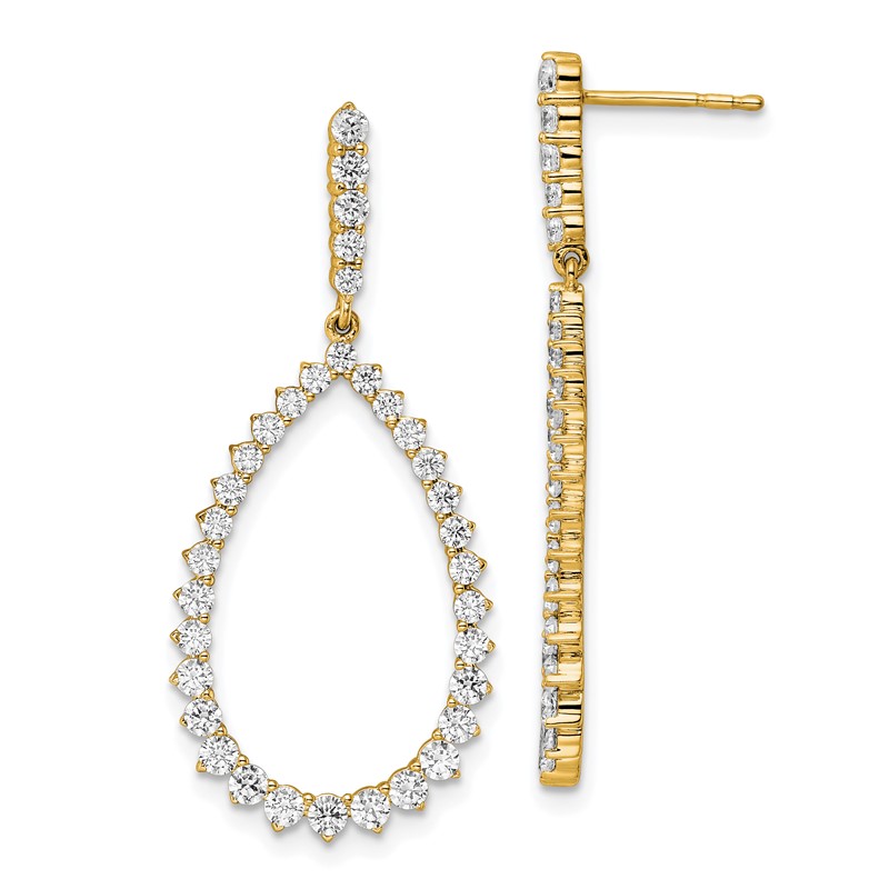 True Origin 14k 1 1/2 carat Lab Grown Diamond VS DEF Fancy Dangle Hoop Earrings