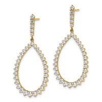 True Origin 14K Yellow Gold 3 Carat Lab Grown Diamond VS+ F+ Complete Dangle Hoop Earrings view 2