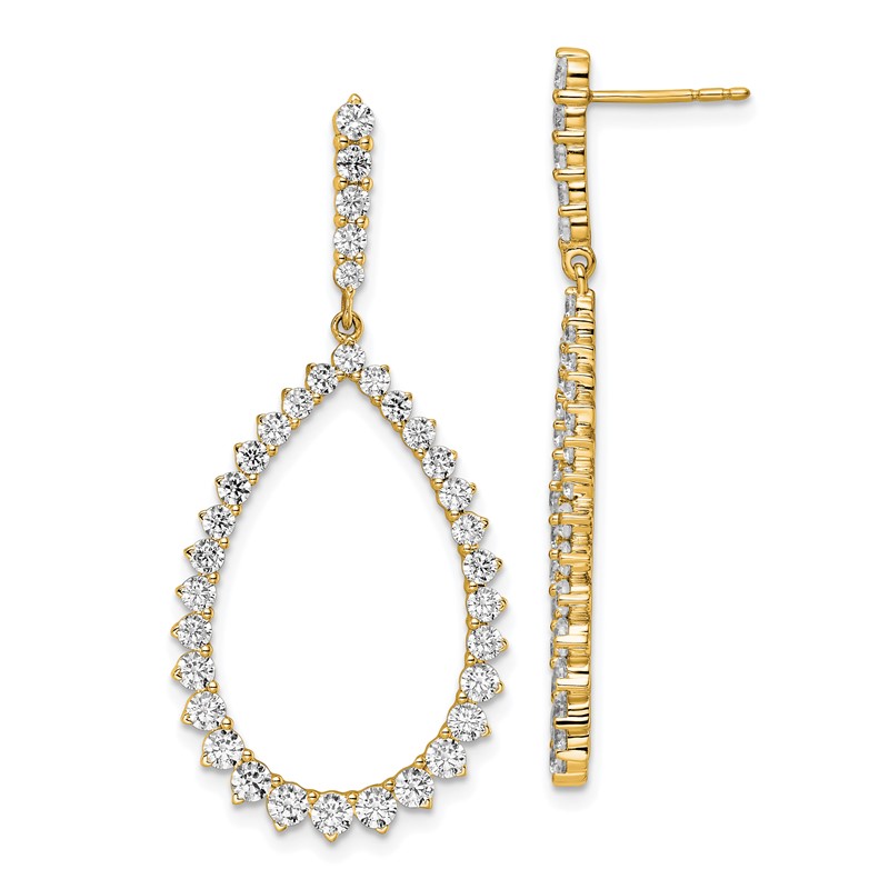 True Origin 14k 3 carat Lab Grown Diamond VS DEF Fancy Dangle Hoop Earrings
