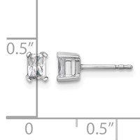 14K White Gold 0.50 Carat Certified Lab Grown Diamond VS SI+ G+ Radiant Complete Four Prong Stud Earrings view 4