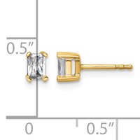 14K Yellow Gold 0.50 Carat Certified Lab Grown Diamond VS+ F+ Radiant Complete Four Prong Stud Earrings view 4