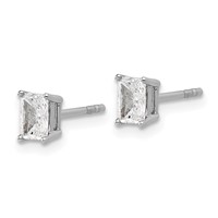 14K White Gold 4.4x 3.55mm Radiant Earring Mountings view 2