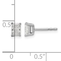 14K White Gold 4.4x 3.55mm Radiant Earring Mountings view 3