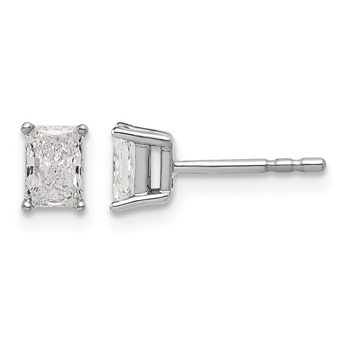 14K White Gold 4.4x 3.55mm Radiant Earring Mountings