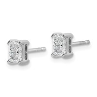 14K White Gold 4.8x 3.95mm Radiant Earring Mountings view 2