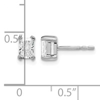 14K White Gold 4.8x 3.95mm Radiant Earring Mountings view 3