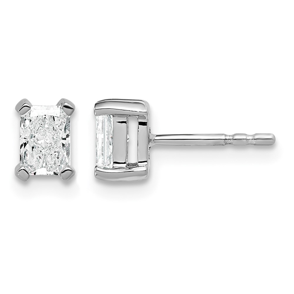 14K White Gold 4.8x 3.95mm Radiant Earring Mountings