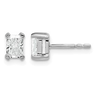 14K White Gold 4.8x 3.95mm Radiant Earring Mountings view 1