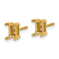 14K Yellow Gold 4.8x 3.95mm Radiant Earring Mountings view 2