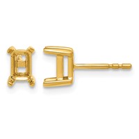 14K Yellow Gold 4.8x 3.95mm Radiant Earring Mountings view 1