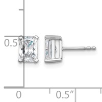 14K White Gold 1.50 Carat Certified Lab Grown Diamond VS+ F+ Radiant Complete Four Prong Stud Earrings view 4