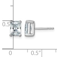 14K White Gold 2 Carat Lab Grown Diamond VS+ F+ Radiant Complete Four Prong Stud Earrings view 4